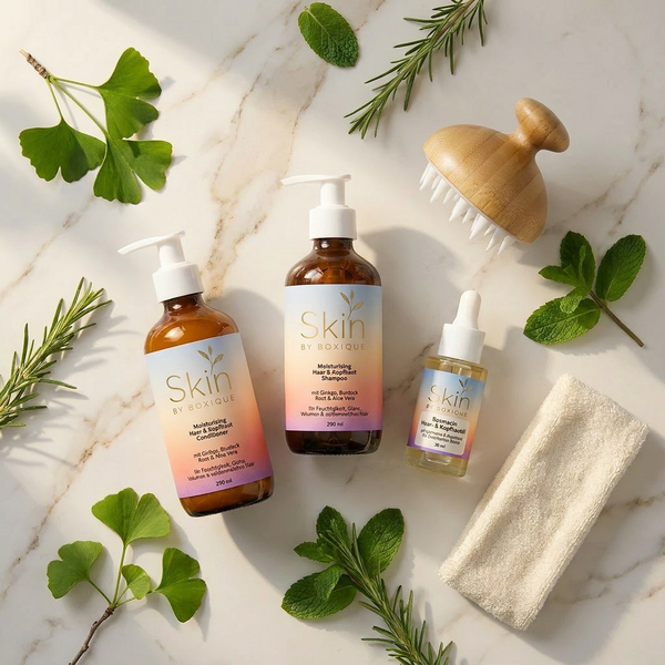 Haar & Kopfhaut Set mit Rosmarin, Ginkgo & Burdock