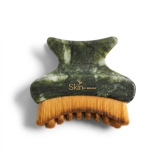 Jade Gua Sha & Lymph Brush (2 in 1)